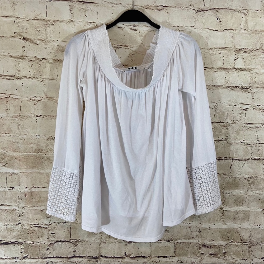 White boho long sleeve off shoulder size medium